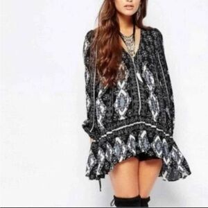 Free People Black and White Geometric Tunic